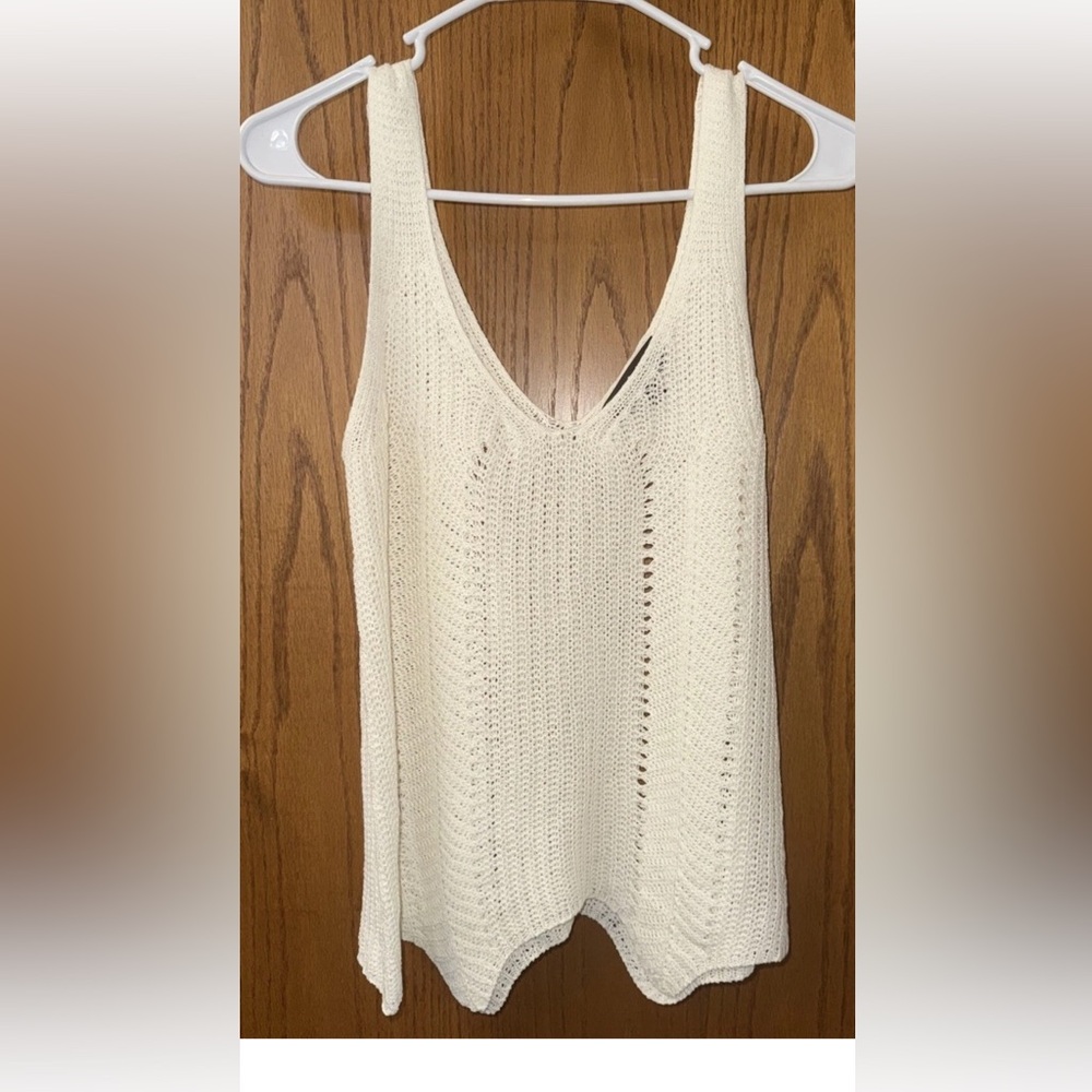 NWT Lulus Crochet Knit Tank Top Ivory Boho whimsy Cottagecore Medium